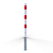 Barrier posts | Steel tube  60 x 2,5 mm | removable | with triangular locking mechanism | hot-dip galvanized and white coated withthree red reflecting stripes | without eyelet